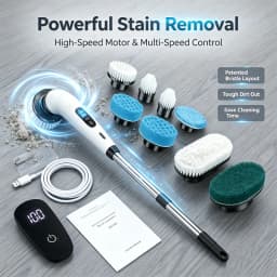 Household Cordless Spin Scrubber Multipurpose Cleaning Brush Kitchen Gadgets Hair Brushes Bathroom Broom Toilet Electric Mops
