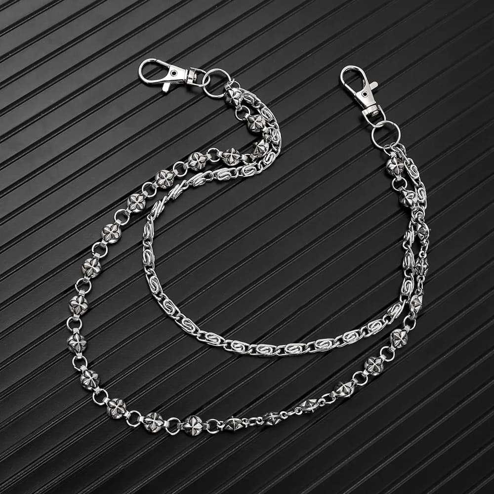 A Harajuku Style Street Hip-Hop Y2k Jeans Chain Belts Personalized Punk Style Double-Layer Waist Chain for Men Women Accessories