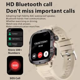 2026 New Military Smart Watch Men 3ATM Outdoor Sports Fitness Tracker Blood Pressure Health Monitor BT Calls GPS Smartwatch HT30