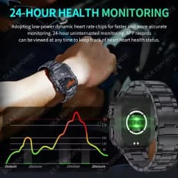 2026 New Military Smart Watch Men 3ATM Outdoor Sports Fitness Tracker Blood Pressure Health Monitor BT Calls GPS Smartwatch HT30