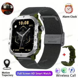 2026 New Military Smart Watch Men 3ATM Outdoor Sports Fitness Tracker Blood Pressure Health Monitor BT Calls GPS Smartwatch HT30