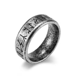Nordic Retro Viking Rune Ring For Men Women Simple 316L Stainless Steel Odin Letter Viking Rings Couple Amulet Jewelry Gifts