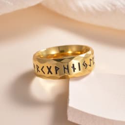 Nordic Retro Viking Rune Ring For Men Women Simple 316L Stainless Steel Odin Letter Viking Rings Couple Amulet Jewelry Gifts