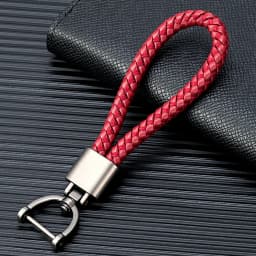 MKENDN Luxury Leather Men Women Keychain Black Clasp Creative Rotatable Horseshoe Buckle Keyring Holder Car Key Chain Gifts