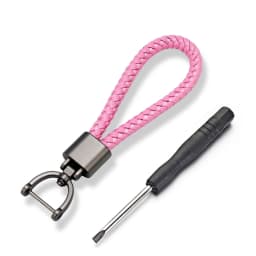 MKENDN Luxury Leather Men Women Keychain Black Clasp Creative Rotatable Horseshoe Buckle Keyring Holder Car Key Chain Gifts