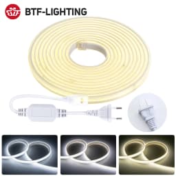 AC220V FCOB LED Light Strip Cold Nature Warm White Lights High Brightness Density 288 420 Leds Safety Flexible IP65 Waterproof