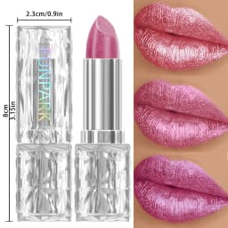 Metallic Glitter Lipstick 3 Color Waterproof Lip Balm Red Long Last Lip Tint Matte Lip Makeup Gifts Shiny Lip Gloss Cosmetic