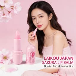 LAIKOU Sakura Lip Balm Nourishing Refreshing Hydrating and Lasting Moisturizing Preventing Cracking Repairing for Daily Lip Care