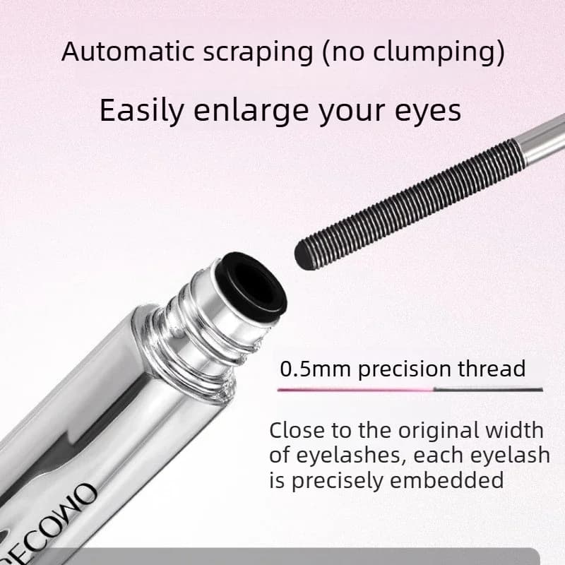 Long-lasting Curling Mascara Waterproof and Sweat-proof Separates Each Lash Thick and Voluminous Steel Tube Mascara