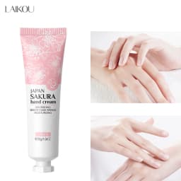 LAIKOU Sakura Hand Cream Hydrating Moisturizing Nourishing Smoothing Brightening Repairing Non‑Greasy For Dry Rough Skin 30g