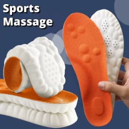 Large Size 4D Sports Massage Insoles EU47-48 for Adults High Elastic Soft Deodorization Massage PU Running Football Shoe Pads