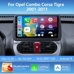 Android 16 Carplay Auto Screen Car Radio Multimedia Player For Opel Combo Corsa Tigra 2001-2011 Autoradio Stereo 2Din Head Unit