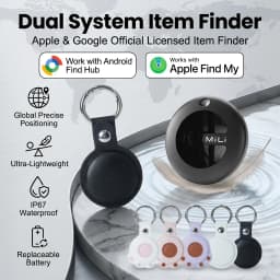 Dual System MiLi MiTag Smart Location Tag Bluetooth GPS Tracker Locator Keys Finder Works With Apple Find My & Google Find Hub