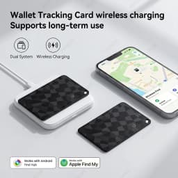 Smart Wallet Tracker Card Rechargeable Dual System Item Finder Tracker Compatible With Apple Find My & Android Google Find Hub