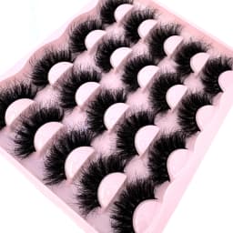 New 10 Pairs 3D Faux Mink Lashes Wispy Fluffy 25MM False Eyelashes Thick Volume Dramatic Cat Eye Lashes Long Strip Wispy Makeup