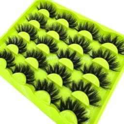 New 10 Pairs 3D Faux Mink Lashes Wispy Fluffy 25MM False Eyelashes Thick Volume Dramatic Cat Eye Lashes Long Strip Wispy Makeup