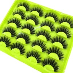 New 10 Pairs 3D Faux Mink Lashes Wispy Fluffy 25MM False Eyelashes Thick Volume Dramatic Cat Eye Lashes Long Strip Wispy Makeup