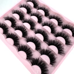 New 10 Pairs 3D Faux Mink Lashes Wispy Fluffy 25MM False Eyelashes Thick Volume Dramatic Cat Eye Lashes Long Strip Wispy Makeup