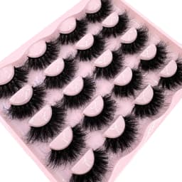 New 10 Pairs 3D Faux Mink Lashes Wispy Fluffy 25MM False Eyelashes Thick Volume Dramatic Cat Eye Lashes Long Strip Wispy Makeup