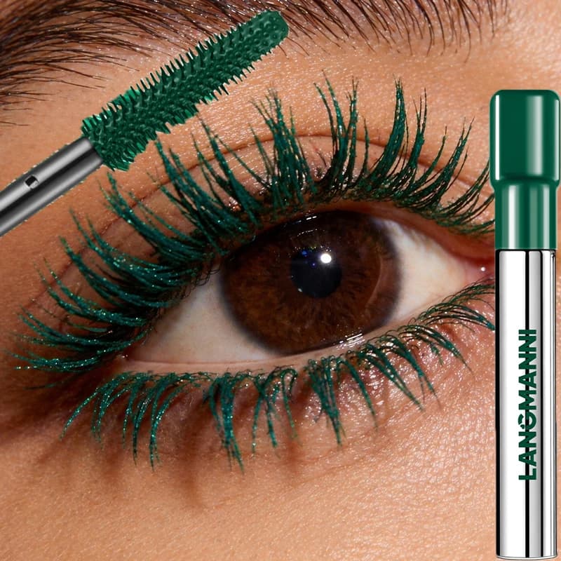 8 Colors Green Mascara Thick Curling Waterproof Natural Eyelashes Long Lasting Blue White Pink Black Eye Makeup Korean Cosmetics