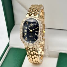 Ladies' Watches Fashionable Luxury Wrist Watch Diamond Encrusted Oval Roman Numeral Dial Quartz Watch Women's Clock