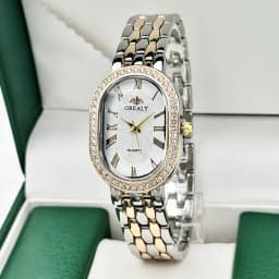 Ladies' Watches Fashionable Luxury Wrist Watch Diamond Encrusted Oval Roman Numeral Dial Quartz Watch Women's Clock
