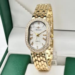 Ladies' Watches Fashionable Luxury Wrist Watch Diamond Encrusted Oval Roman Numeral Dial Quartz Watch Women's Clock