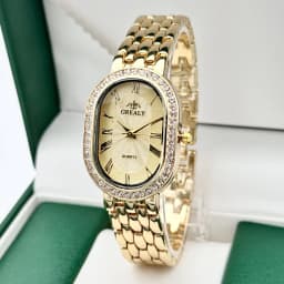 Ladies' Watches Fashionable Luxury Wrist Watch Diamond Encrusted Oval Roman Numeral Dial Quartz Watch Women's Clock
