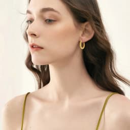 Rope Twist Huggies Hoop Earring for Women Gold Plated Stainless Steel Jewelry