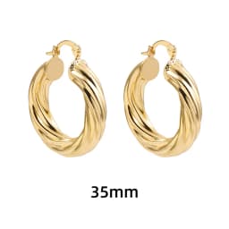 New Trendy Geometric Twisted Thick Hoop Earrings Fashion Gold Color Big Round Circle Earrings for Women Punk Hiphop Jewelry Gift