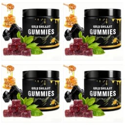 Gold Shilajit Gummies with Manuka Honey MGO 263 Himalayan Shilajit Vegan Non GMO Gluten Free Energy Vitality Supplement 30 Count