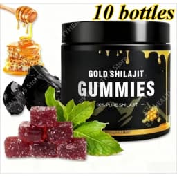 Gold Shilajit Gummies with Manuka Honey MGO 263 Himalayan Shilajit Vegan Non GMO Gluten Free Energy Vitality Supplement 30 Count