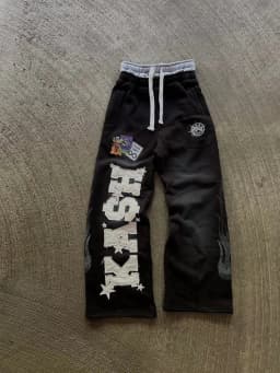 High Street Trendy Pants High Street Ins Trendy Brand Men's and Women's Loose Straight Tube Embroidered Printed Casual Pants