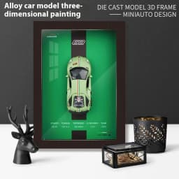 1/32 Photo Frame Version Alloy Metal Sports Car Model Simulation 3D Racing Car Hanging Painting Collection Kids Gifts Decoration