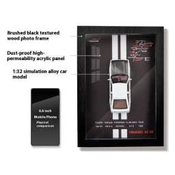 1/32 Photo Frame Version Alloy Metal Sports Car Model Simulation 3D Racing Car Hanging Painting Collection Kids Gifts Decoration