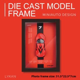 1/32 Photo Frame Version Alloy Metal Sports Car Model Simulation 3D Racing Car Hanging Painting Collection Kids Gifts Decoration