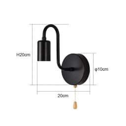 Nordic Industrial Wall Lamp Iron Black E27 Indoor Lighting Bedside Bathroom Bedroom Lamp Sconce Wall Light Fixture Decor