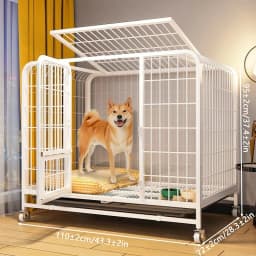 BOOTEELY Heavy Duty Dog Kennels Metal Dog Kennels Heavy Duty Indestructible And Escape-Proof Dog Crate Cage Kennel for Large Dog