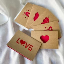 Love Gift Cards Red Kraft Paper Invitation Wedding Happy Valentines Day Greeting Card Festival Party Supplies Decoration Mixed