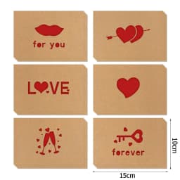 Love Gift Cards Red Kraft Paper Invitation Wedding Happy Valentines Day Greeting Card Festival Party Supplies Decoration Mixed