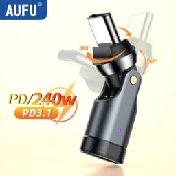 AUFU PD240W OTG USB C to Type C Adapter 540 Rotation Type-C Male to Female Converter for Macbook Xiaomi Samsung OTG Connector