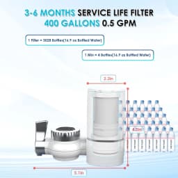 Vortopt Faucet Water Filter NSF Certified Tap Water Purifier T1 with 5 Replacement Cartridges 400 Gallon Kitchen Filtration Kit