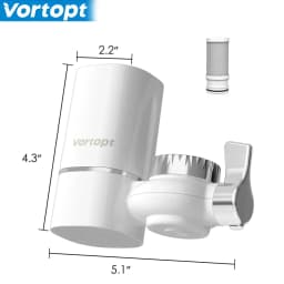 Vortopt Faucet Water Filter NSF Certified Tap Water Purifier T1 with 5 Replacement Cartridges 400 Gallon Kitchen Filtration Kit