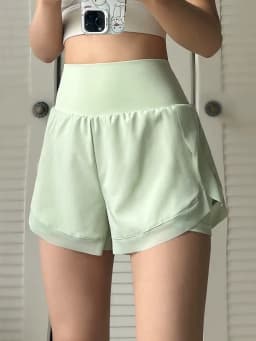 Sports Shorts for Women Fitness Running Yoga Summer Anti-exposure Fake Two-piece Breathable Loose Training Three-point Pants