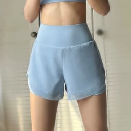 Sports Shorts for Women Fitness Running Yoga Summer Anti-exposure Fake Two-piece Breathable Loose Training Three-point Pants