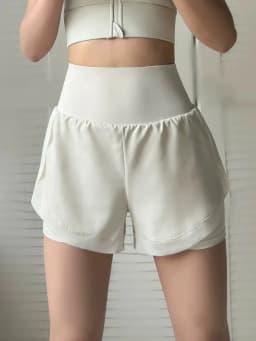 Sports Shorts for Women Fitness Running Yoga Summer Anti-exposure Fake Two-piece Breathable Loose Training Three-point Pants
