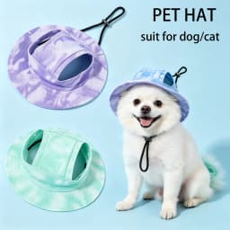 Pets Hat with Ear Holes Adjustable Baseball Cap for Medium Small Dogs Summer Dye Cats Sun Cap Pet Outdoor Hat Pet Supplies