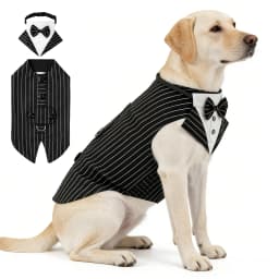 Sucado Formal Dog Tuxedo Suit and Colar Bandana Set, Wedding Party Costume Doggy Prince Bowtie Shirt, Suitable for Engagement We