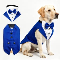Sucado Formal Dog Tuxedo Suit and Colar Bandana Set, Wedding Party Costume Doggy Prince Bowtie Shirt, Suitable for Engagement We