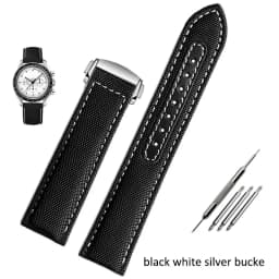 19mm 20mm Canvas Nylon Watchbands For Omega Seamaster 300 Speedmaster AT150 Omega Speedmaster Slubby 310.32 Series Nylon Strap